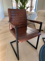 4 Gebruikte Stoelen - Bruin Leer met Zwart Frame, Antiek en Kunst, Ophalen