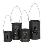 Kleine Advent Lantaarns Metaal 4 Stuks, Huis en Inrichting, Woonaccessoires | Kandelaars en Kaarsen, Duitsland, Posiwio, Zwart