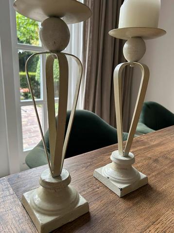 Set mooie brocante kandelaars beschikbaar voor biedingen