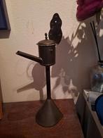 Antieke koperen olielamp / snotneus, Ophalen of Verzenden