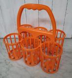 Retro oranje flessenrek., Huis en Inrichting, Kunststof, 5 tot 15 flessen, Ophalen of Verzenden, Zo goed als nieuw