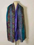 Gedessinneerde Indiase sjaal van 100% zijde van Otracosa, Kleding | Dames, Mutsen, Sjaals en Handschoenen, Verzenden, Zo goed als nieuw