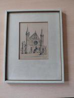 Mooie ets / tekening van ridderzaal Den Haag, Antiek en Kunst, Ophalen of Verzenden