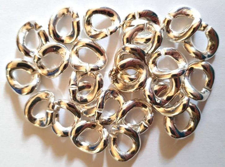 SALE partij 204 zilverkleur schakel kralen 20x12mm, Hobby en Vrije tijd, Kralen en Sieraden maken, Nieuw, Kraal, Verzenden