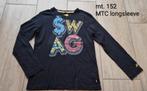 152 Stoere zwarte MTC longsleeve met tekst SWAG, Ophalen of Verzenden, Zo goed als nieuw, Jongen, Shirt of Longsleeve
