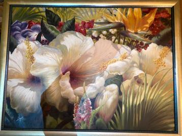 Olieverfschilderij  op doek bloemen beschikbaar voor biedingen