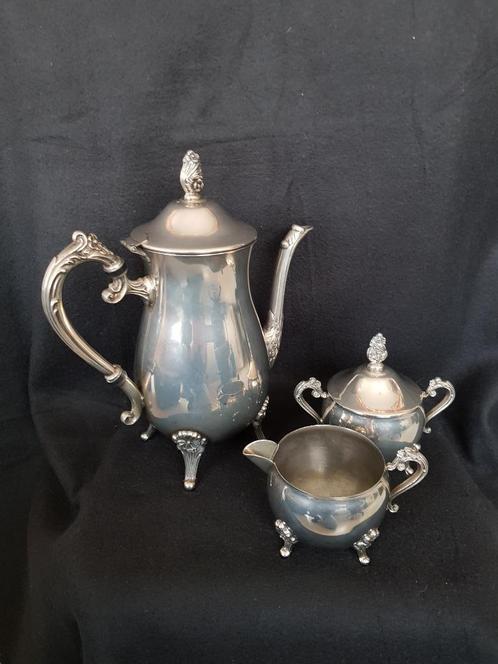 koffieset verzilverd / plate 3 delig zware kwaliteit, Antiek en Kunst, Curiosa en Brocante, Ophalen of Verzenden