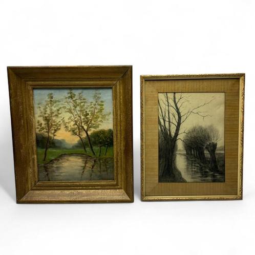 Manus van der Ven (1866-1944) 2x, Antiek en Kunst, Kunst | Schilderijen | Klassiek, Ophalen of Verzenden