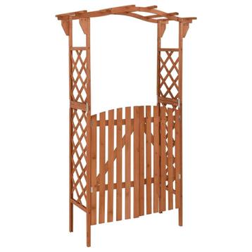 AANBIEDING | Prieel rozenboog tuinpoort hout 120x60x205 cm G beschikbaar voor biedingen