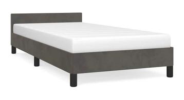 Bedframe zonder matras fluweel donkergrijs, nieuw in doos beschikbaar voor biedingen