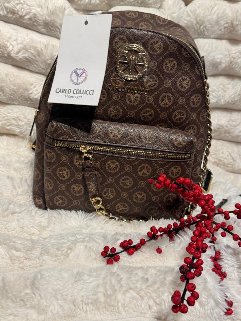 Nieuwe Carlo Colucci Rugtasje Bruin, Ophalen of Verzenden, Nieuw, Overige merken, 30 tot 45 cm