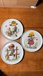 3x Hollie Hobbie Wandbord Gotschlich - 17cm vintage, Ophalen of Verzenden, Huis en Inrichting