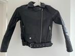 Zwarte Biker Jack Imitatie Leer Maat 146, C&A, Meisje, Ophalen of Verzenden, Zo goed als nieuw