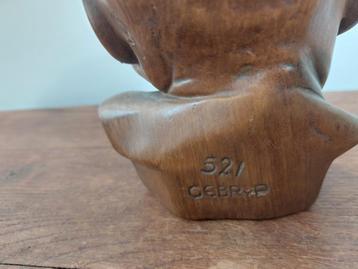Houten Babyhoofdje - Vintage Decoratie beschikbaar voor biedingen