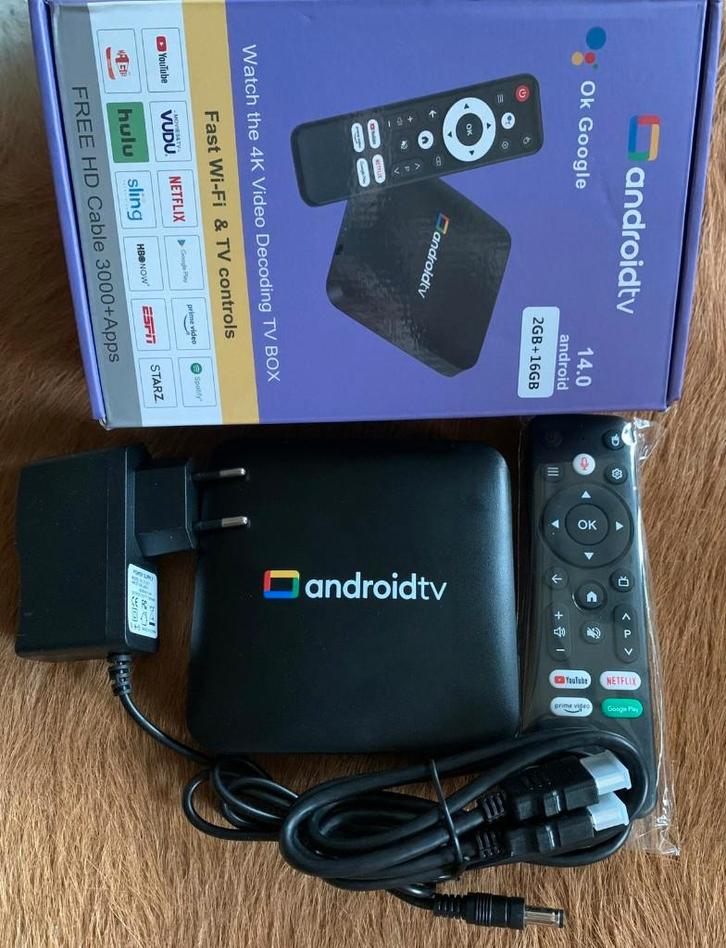 Smart TV Android 14.0 persoonlijk Thuis bezorgd, Audio, Tv en Foto, Mediaspelers, Nieuw, 500 tot 1500 GB, HDMI, USB 2.0, Optische audio