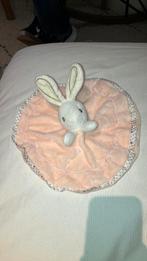 Zalmroze konijn knuffeldoekje, Ophalen, Nieuw, Konijn