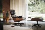 Nwe Vitra eames lounge chair + Otto walnut nero premium leer, Huis en Inrichting, Banken | Voetenbanken en Poefen, Metaal, Nieuw