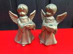 Twee vintage koper messing engeltjes kandelaar, Ophalen of Verzenden, Koper