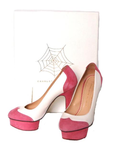 Charlotte Olympia platform court pumps, high heels, Mt. 37,5, Kleding | Dames, Schoenen, Zo goed als nieuw, Pumps, Roze, Verzenden