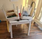 Gratis Eettafel plus stoelen 140x90cm, Huis en Inrichting, Tafels | Eettafels, Ophalen of Verzenden, Gebruikt, Rechthoekig, 50 tot 100 cm
