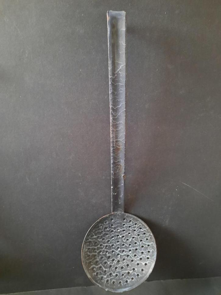 Schuimspaan donker grijs gewolkt emaille ., Antiek en Kunst, Antiek | Emaille, Ophalen of Verzenden