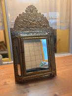 Antieke gouden spiegel met kastje, Antiek en Kunst, Ophalen of Verzenden, Rechthoekig, Minder dan 50 cm, Minder dan 100 cm