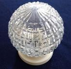 Retro Bollamp/Plafondlamp met glazen bewerkte bol, Ophalen, Zo goed als nieuw, Glas, Retro