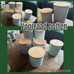 Set van 6 voorraadpotten  houten deksel koffie thee suiker, Huis en Inrichting, Keuken | Keukenbenodigdheden, Ophalen, Zo goed als nieuw