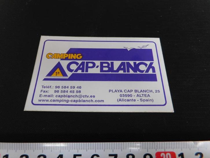 sticker camping cap blanch altea alicante spanje *, Verzamelen, Stickers, Zo goed als nieuw, Bedrijf of Vereniging, Ophalen