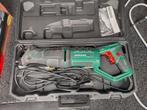 Recipro zaag parkside 710w met zaagjes zgan in koffer, 600 tot 1200 watt, Ophalen of Verzenden, Decoupeerzaag, 70 mm of meer