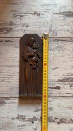 Bronzen maria plaquette, Antiek en Kunst, Ophalen, Rechthoekig, 50 tot 100 cm