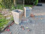 Te koop 2 betonnen bloembakken., Ophalen, Gebruikt, Rond, Minder dan 60 cm