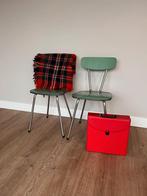 2 vintage groene formica stoelen, Huis en Inrichting, Stoelen, Ophalen, Gebruikt, Overige kleuren