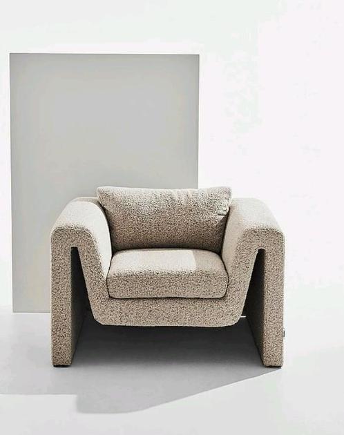 Pastill Mika fauteuil bouclé, Huis en Inrichting, Fauteuils, Nieuw, Hout, Stof, Ophalen