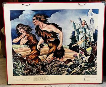 Oude schoolplaat nr. 5: de verdrijving uit het paradijs * beschikbaar voor biedingen