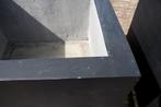 Grote vierkante bloembak Fiberstone antraciet 82x82 cm, Tuin en Terras, Bloembakken en Plantenbakken, Ophalen, Gebruikt, Vierkant