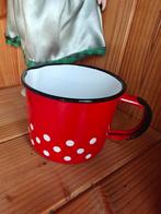 Brocante vintage rood emaille kannetje/mokje, Ophalen
