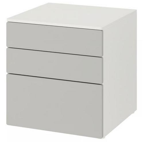 SMÅSTAD / PLATSA Ladekast 3 lades, wit/grijs, 60x57x63 cm, Huis en Inrichting, Kasten | Ladekasten, Gebruikt, Minder dan 100 cm