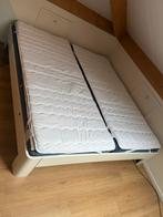 Auping 2-pers Bed wit, 1 elektrisch bedienbaar lattenbodem, Gebruikt, Wit, Tweepersoons, Ophalen of Verzenden