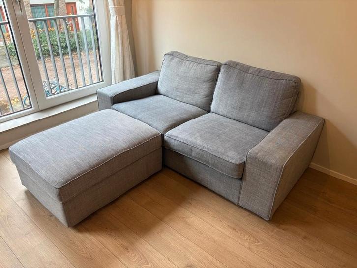 IKEA KIVIK 2-zitsbank + voetenbank met bergruimte, Huis en Inrichting, Banken | Bankstellen, Gebruikt, Rechte bank, Tweepersoons