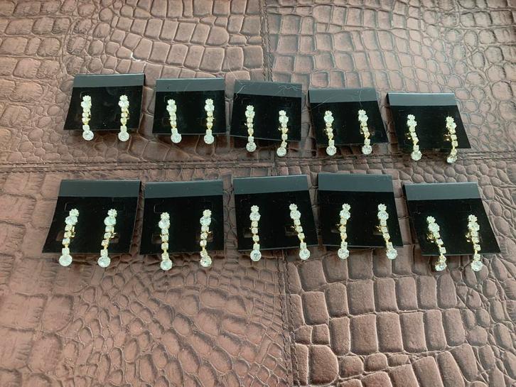 Partij 10 paarr mooie strass oorclips O14, Sieraden, Tassen en Uiterlijk, Oorbellen, Nieuw, Overige materialen, Overige kleuren
