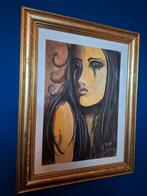 Schilderij portret koolschets van J. BAK, Ophalen