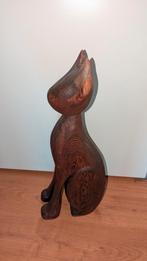 Grote houten kat decoratie, Ophalen of Verzenden
