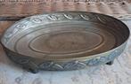 Brocante dienblad ovaal metaal bloem plateau Frans, Antiek en Kunst, Ophalen of Verzenden