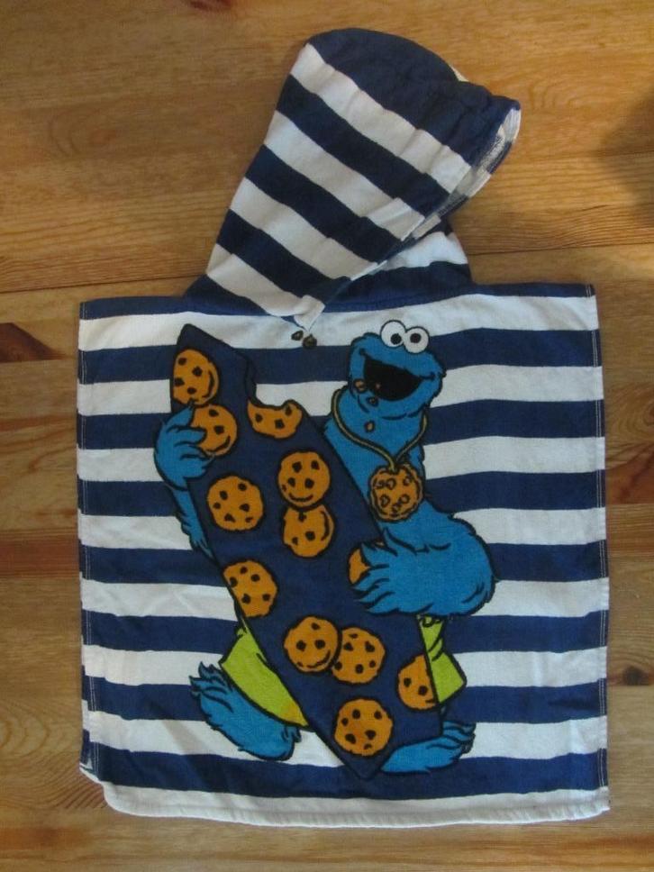 Badcape met Koekiemonster, Kinderen en Baby's, Overige Kinderen en Baby's, Zo goed als nieuw, Ophalen of Verzenden