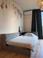 Beton grijs 1 persoonsbed Woood, Huis en Inrichting, Ophalen, 90 cm, Eenpersoons, Zo goed als nieuw