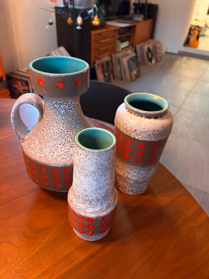 Vintage West Germany Vazen Set, Huis en Inrichting, Woonaccessoires | Vazen, Zo goed als nieuw, Overige kleuren, Minder dan 50 cm