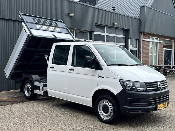 Volkswagen Transporter 2.0 TDI L2H1 DC Euro 6 Pick up Kipper, Auto's, Bestelauto's, Bedrijf, Te koop, ABS, Airbags, Airconditioning