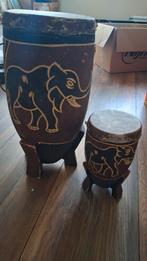 Afrikaanse Houten Trommels, Huis en Inrichting, Woonaccessoires | Overige, Ophalen, Gebruikt