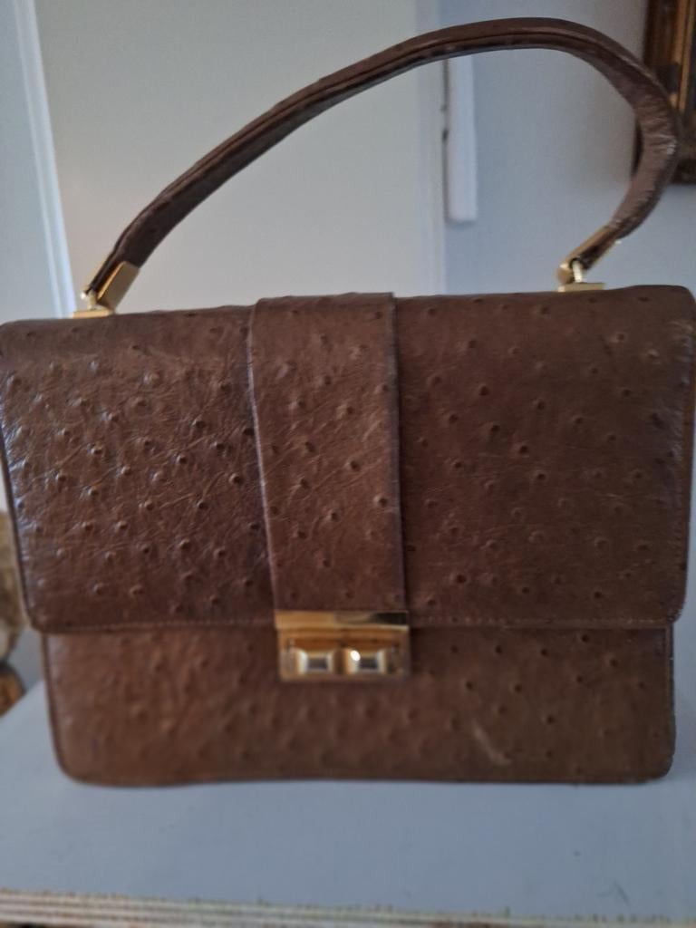 Een leren  dames  tas., Ophalen of Verzenden, Bruin, Handtas